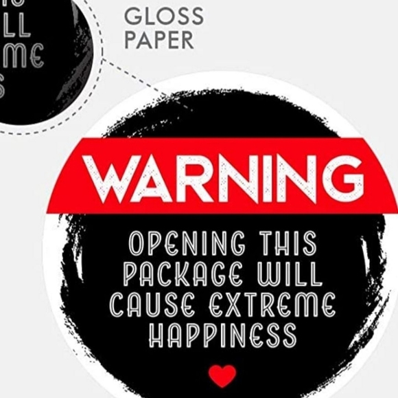 50 Warning Extreme Happiness Stickers 1.5" - Picture 6 of 6